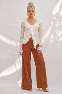 CORDUROY WIDE LEG PANTS W2472PID