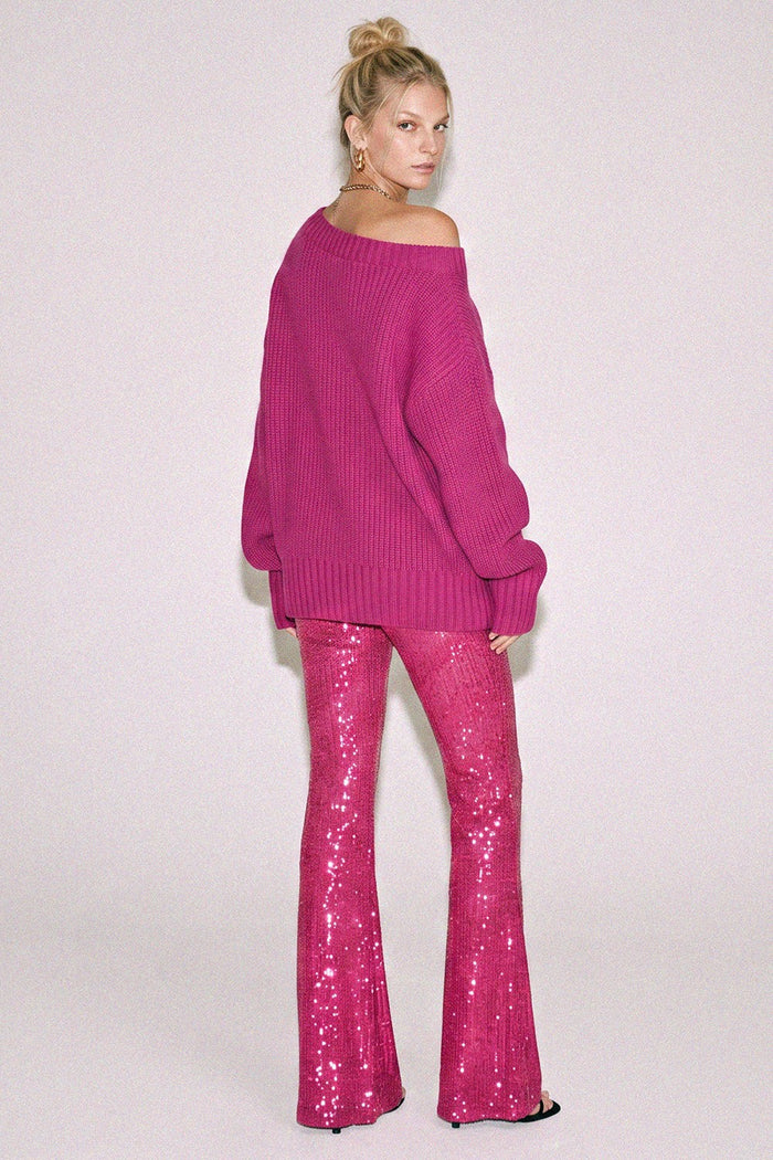SEQUINS FLARED PANTS W2405PIA