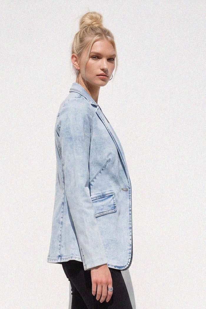 PREMIUM STRUCTURED LINED DENIM BLAZER W6440JIA
