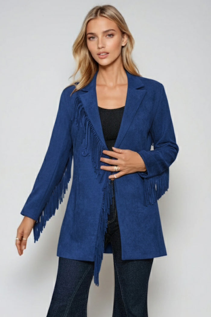 FRINGED SUEDE BLAZER W2123JIB