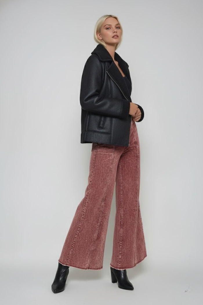 DISTRESSED CORDUROY CULOTTE PANTS W2027PIA