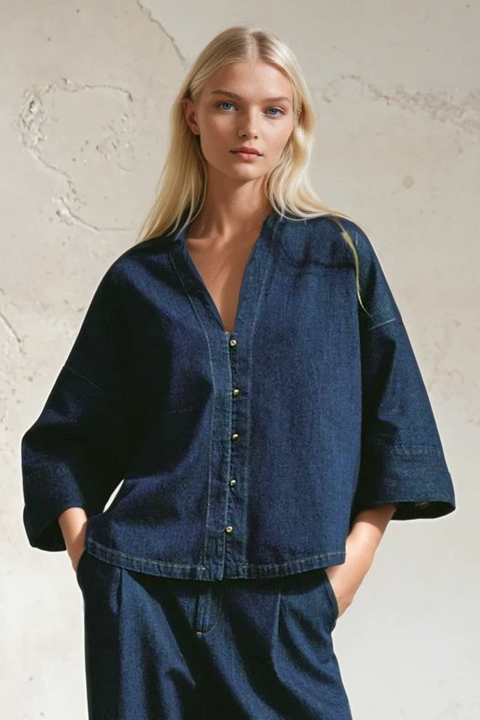 OVERSIZED DENIM SHIRTING W1514TIB