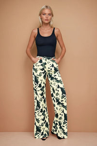 STRAIGHT FIT COW PRINT DENIM JEANS WITH STRETCH W2415PIA