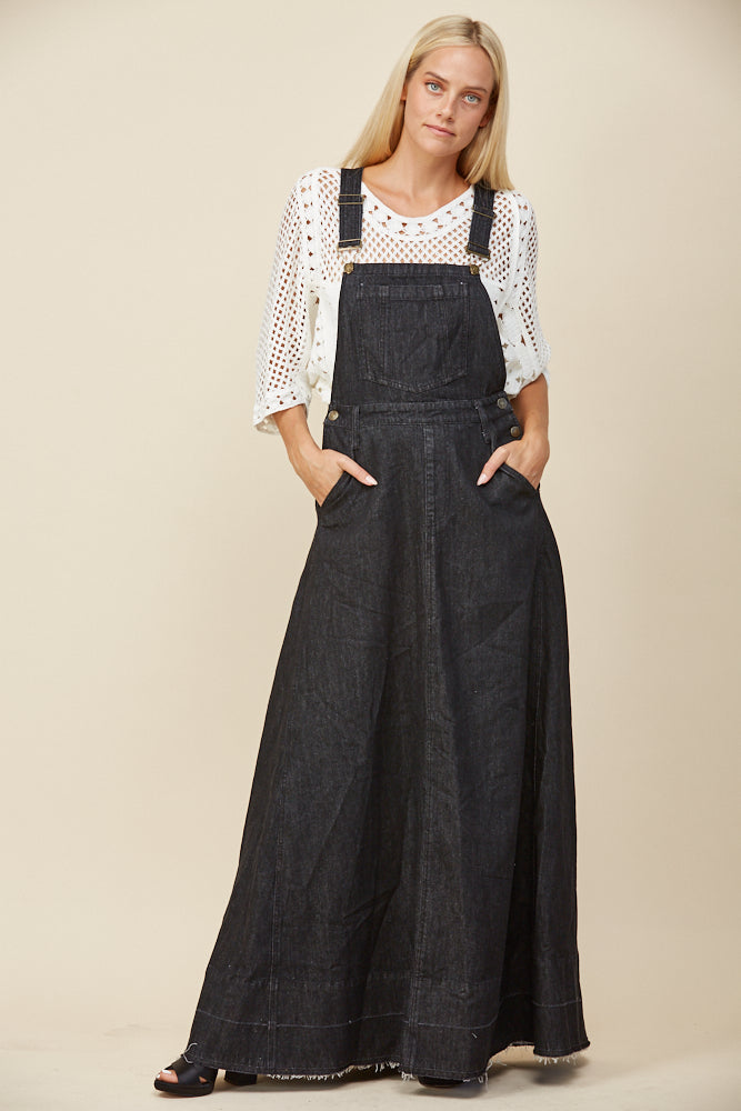 OVERALL DENIM MAXI DRESS W5324SIA