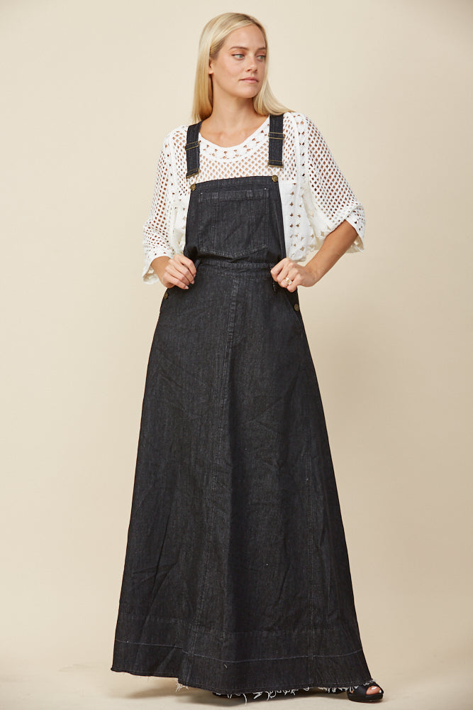 OVERALL DENIM MAXI DRESS W5324SIA