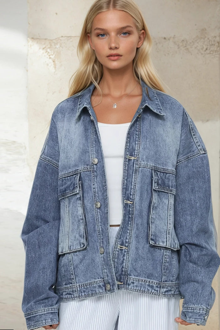 OVERSIZED BOYFRIEND FIT DENIM JACKET W6193JIA