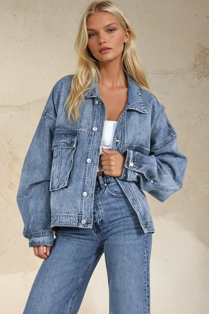 OVERSIZED BOYFRIEND FIT DENIM JACKET W6193JIA